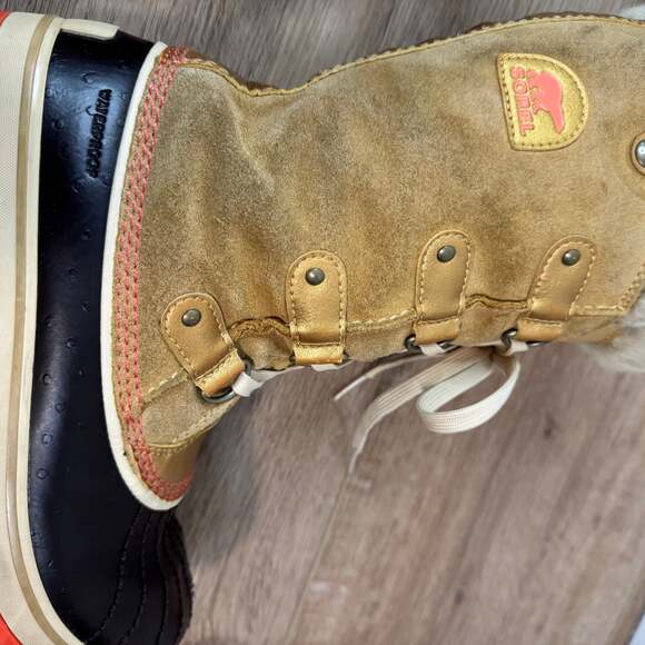 Sorel Tofino Women's Faux Fur Tall Waterproof Lace Up Snow Boots Gold Tan US Siz - Picture 6 of 15